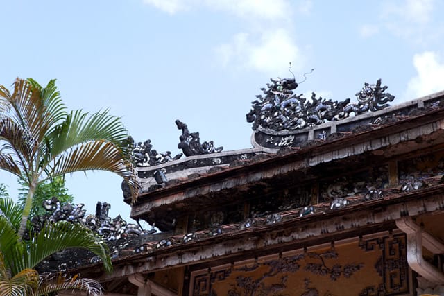 The roof of Dieu De National Pagoda in Hue