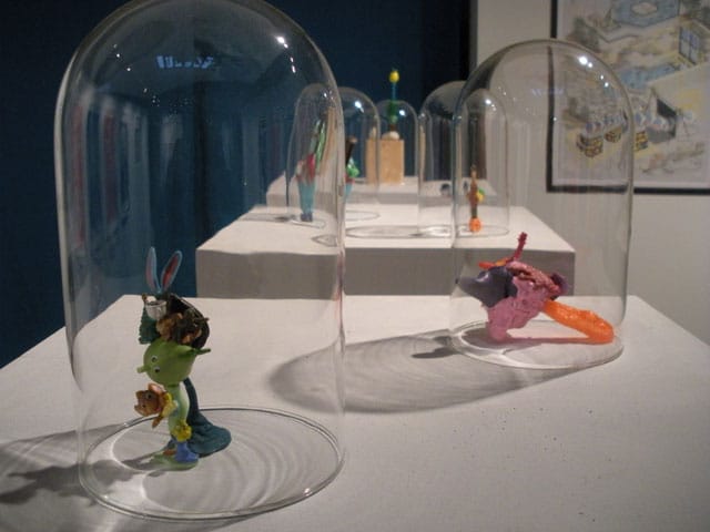 Sculptures by Sebastian Haslauer on view in the group show "Happy Accidents"