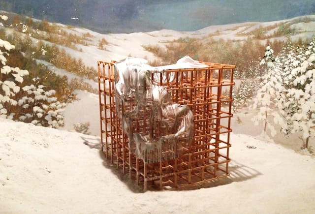 A detail of artist Alois Kronschlaeger's installation at the Media Lab pavilion at Art Prize 2012 in Grand Rapids, Michigan. (photo by Hrag Vartanian for Hyperallergic)