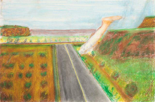 Richard Artschwager, "Landscape with Leg" (2010), pastel on paper