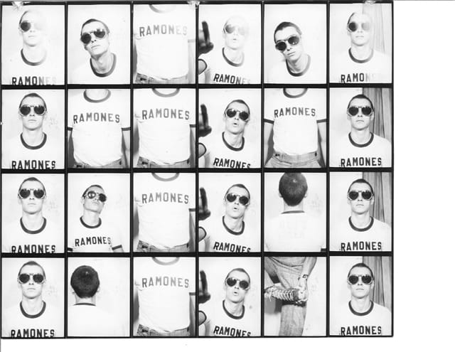 Arturo Vega, Photo booth self portraits, ca. 1974, black-and-white photographs (Courtesy Arturo Vega)