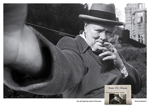 Winston Churchill's fake selfie (Image via thisissavage.com)