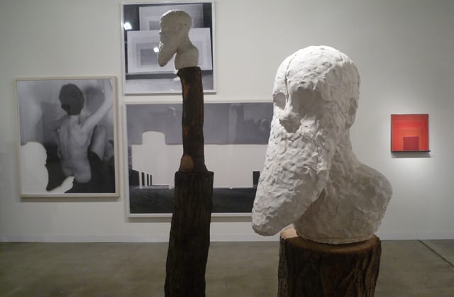 Work by Daniel Silver (foreground) and Jose Dávila (background) at Galería OMR