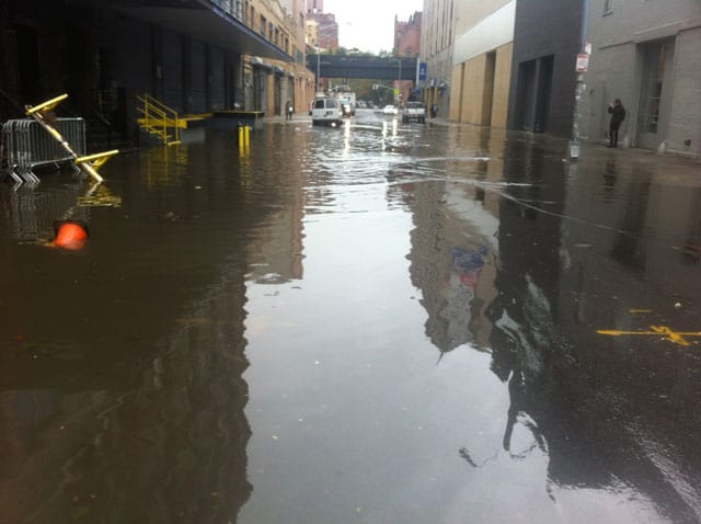 Flooding in the streets of Chelsea (photo by Lindsay Howard)