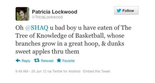 Tweet from poet Patricia Lockwood (Image via Twitter)