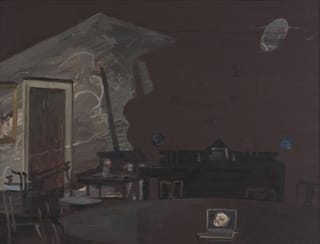 Richard Walker, "Brown Interior" (2011), oil on panel, 12 1/2 x 24 inches (all images courtesy Alexandre Gallery) (click to enlarge)