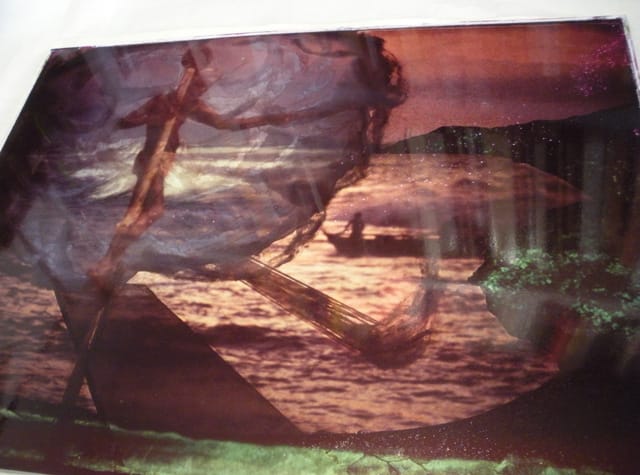 Pockmarks catching the light on one of Goldring's salvaged cibachromes