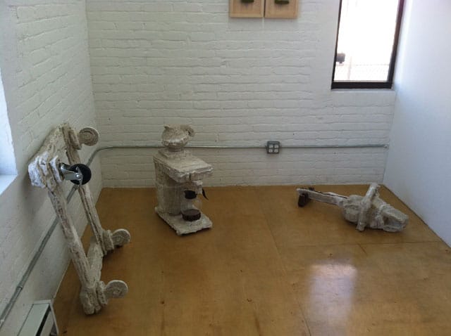 Installation view, James Huang, "The Gospel of Skills," at Auxiliary Projects (photo by the author for Hyperallergic)