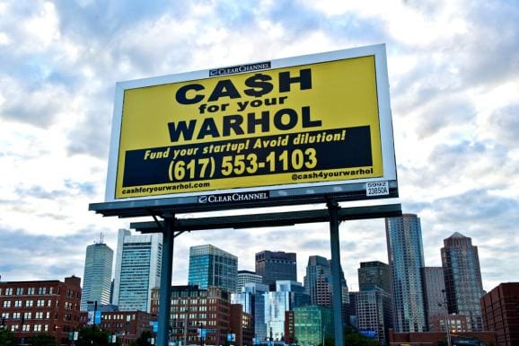 Cash for Your Warhol billboard (Image via wgbh.org)