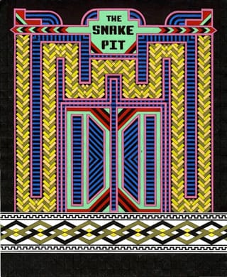 Edie Fake, "The Snake Pit" (2012), ballpoint pen, ink, and gouache on paper, 17 x 14 inches (click to enlarge) (all images courtesy Thomas Robertson Gallery)