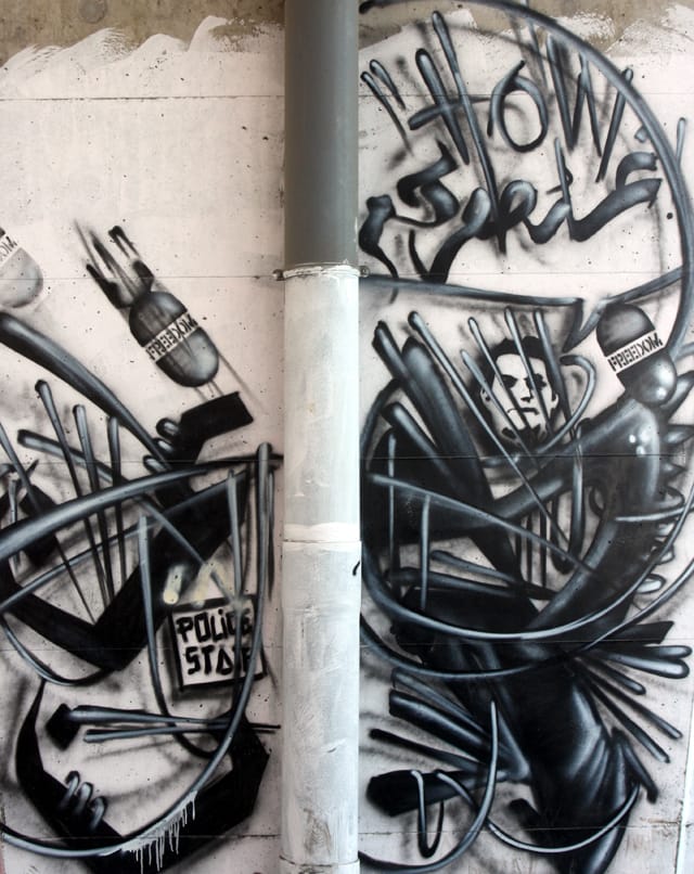 Protest street art in Tunisia