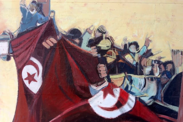 Protest street art in Tunisia
