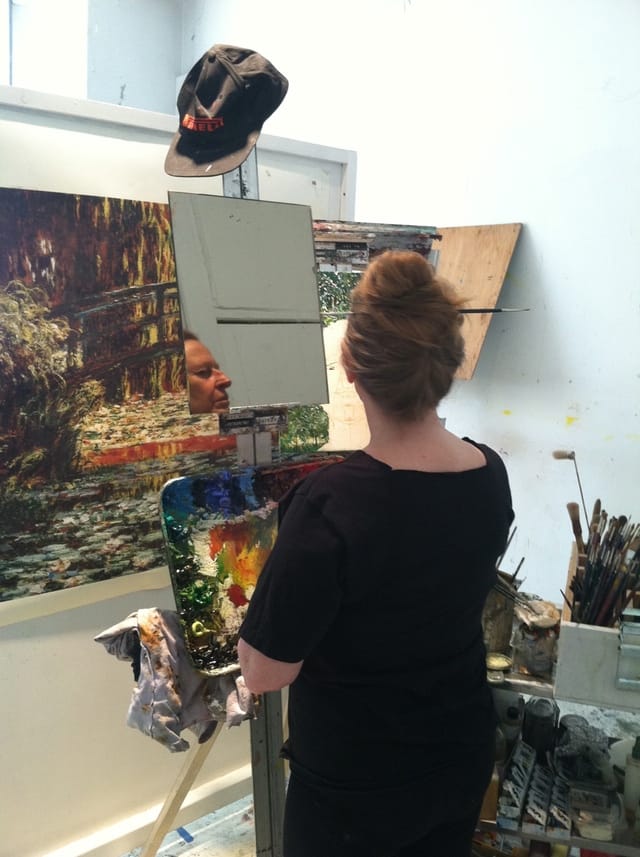 The artist in her studio.