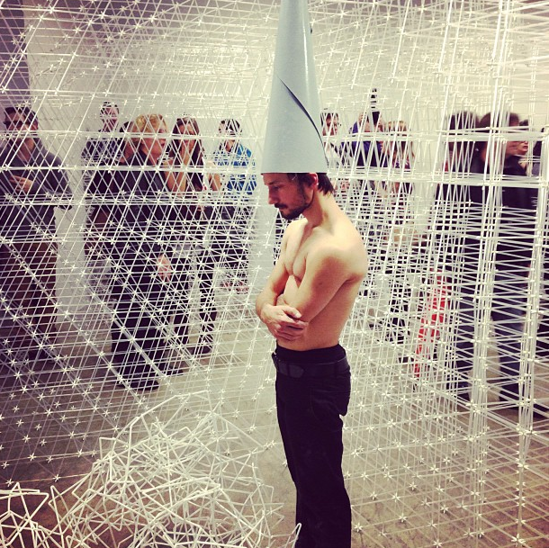 Works by Julie Favreau & Patrick Martinez, at Centre Clark during Montreal/Brooklyn last October. (photo by Hrag Vartanian for Hyperallergic)