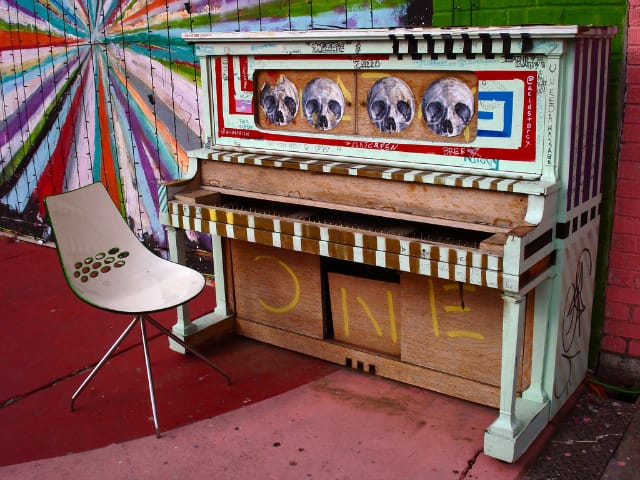 Piano at the Womb (photo by Mike Scanlon)
