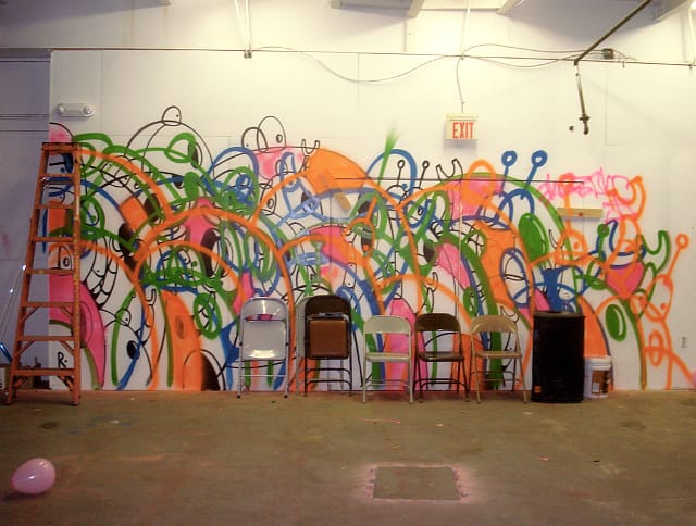 Mob of robots by TK inside the womb (photo by Mike Scanlon)