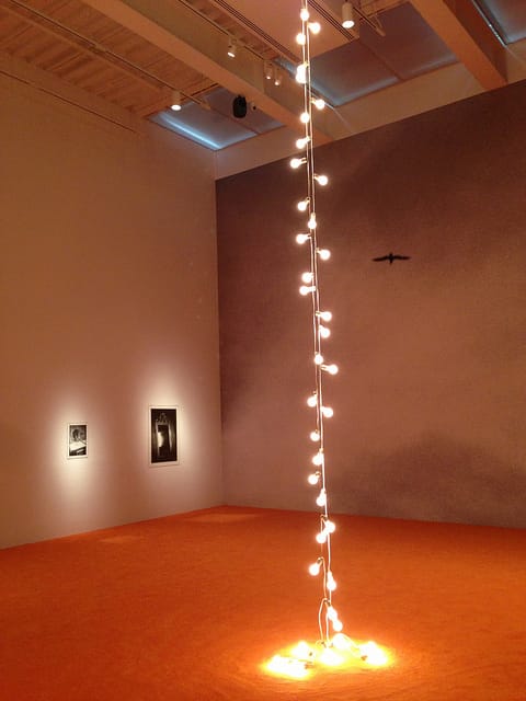 Felix Gonzalez-Torres, "Untitled (Couple)" (1993), in front of "Guaimaro, Cuba" (1992-93) 