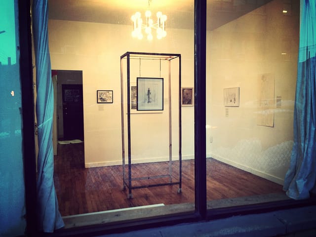 The Alberto Giacometti drawing in Norte Maar as seen from the street.