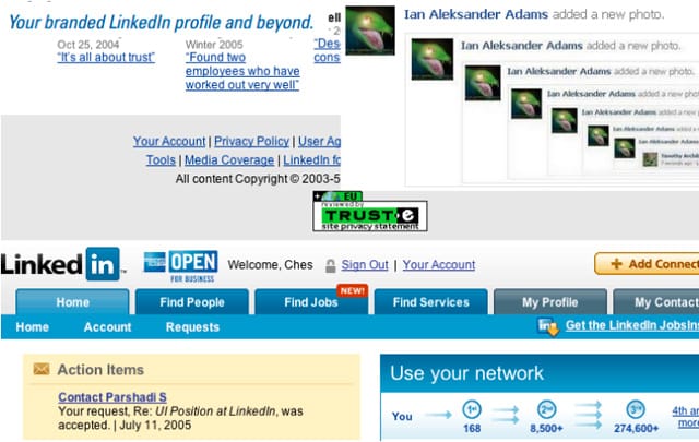 Screen shot of "Friendster Friday" by Ian Aleksander Adams