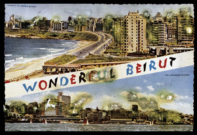 Joana Hadjithomas and Khalil Joreige, "Postcards of War" from "Wonder Beirut" series (1997) (all images courtesy Mori Art Museum)