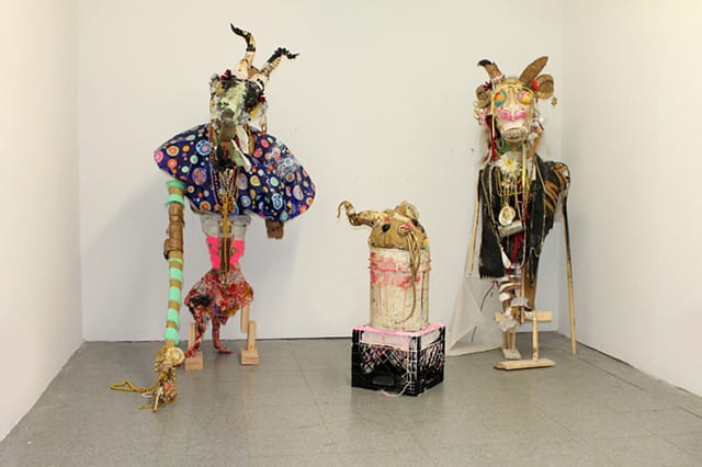 Lavar Munroe, "Hitmen: Tale of Twin Gods" (2012), mixed media, on view in the Fowler Arts Collective's "Morph" exhibition (image via the Morph Tumblr)