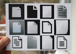 The postcard for Aram Bartholl's "Offline Art" show