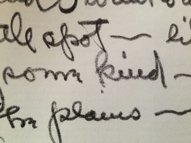Detail of a letter by O'Keeffe