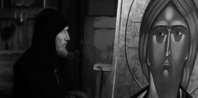 Still from Andrei Tarkovsky's "Andrei Rublev" (image via filmmisery.com)