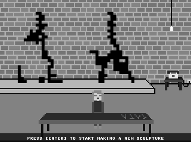 Tetranov, in her studio (All screencaptures of "Art Game" by Hyperallergic)