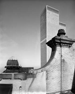 Philip Trager, "World Trade Center from the Equitable Building, 1979" (click to enlarge) (image courtesy the New York Public Library, © 1979 Philip Trager)