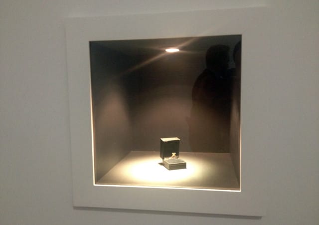 Jill Magid, Auto Portrait Pending (2005), gold ring with empty setting, ring box, corporate and private contracts