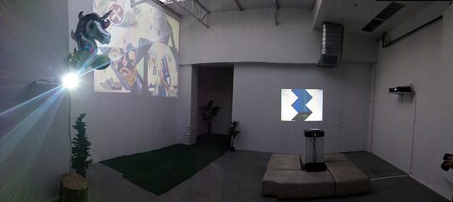 Panorama of the main gallery at "The World's First Tumblr Art Symposium" (photo by the author for Hyperallergic)