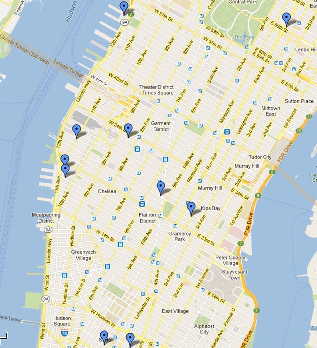 A handy map showing the locations of all the fairs