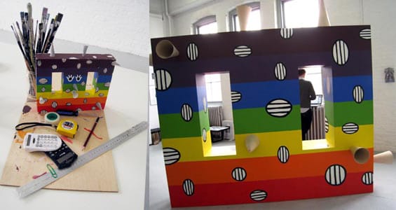 Left, Joanne Tatham and Tom O'Sullivan's artists model on display, and right, the Life-sized finished product.