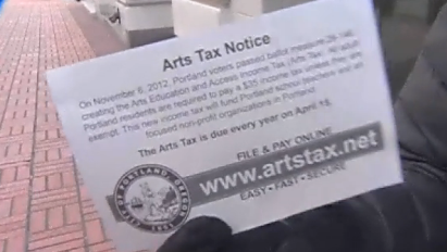 The Portland arts tax form (Image via 