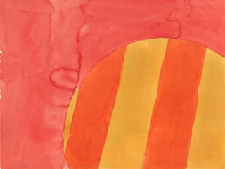 Edward Avedisian, "Untitled 203 (watercolor ball)" (c. 1965). Watercolor on paper, 11 x 15 in. (Click to enlarge)