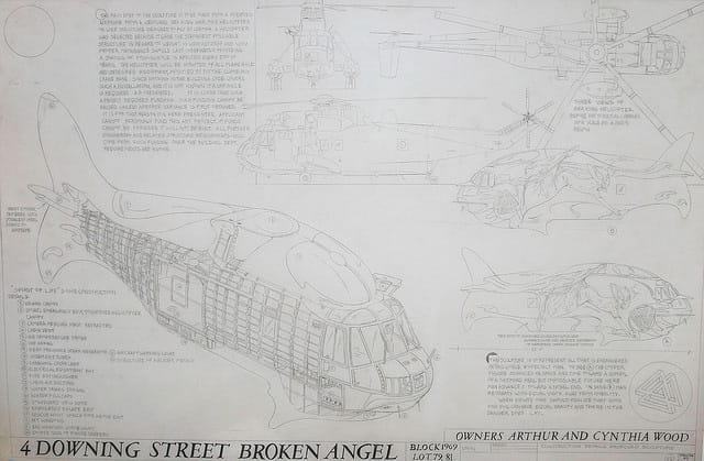 Plans for the helicopter inside the Broken Angel