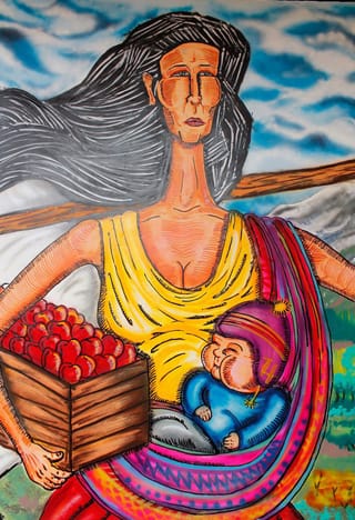 A commissioned mural by El Dengue (click to enlarge) (image via Facebook)