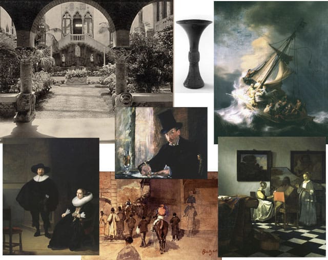Some of the 13 art objects stolen from the Isabella Gardner Stewart Museum on March 18, 1990. (photo via flickr.com/boston_public_library and gardnermuseum.org)