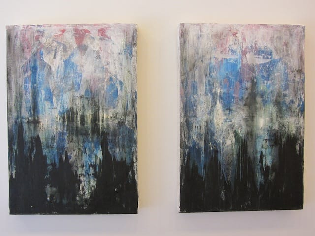 Paul D’Agostino, "Nocturne 9: Fonti silvestri (Sylvan Sources)" (2013). Diptych, acrylic and charcoal on canvas, each 30 x 20 inches.