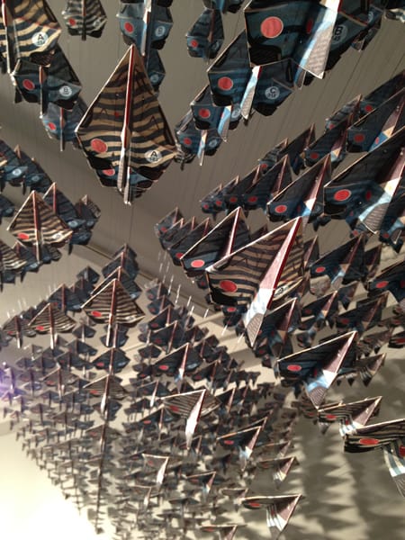 Shusuke Ao Operation 'D' digital print on rice paper, string 2013