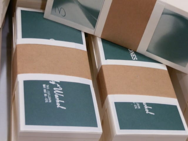 Detail of Andy Warhol's one dollar bills at 1602 Broadway's ARTCASH 