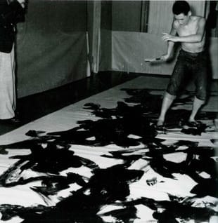 Shozo Shimato painting with his feet (via Studyblue.com)