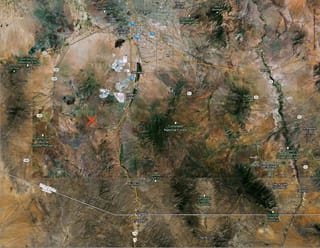 A map of a portion of the Sonoran Desert showing the spot where Marisol was found (click to enlarge) (courtesy UM Institute for the Humanities)