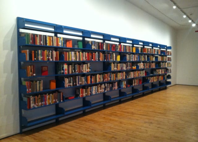 Meriç Algün Ringborg, "The Library of Unborrowed Books" (2013) (all photos by the author for Hyperallergic)