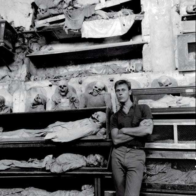 Peter Hujar, Thek in the Palermo Catacombs (II), Gelatin silver print, 1963/1994, 7 x 7 in. Copyright 1987 The Peter Hujar Archive, LLC; courtesy Pace/ MacGill Gallery, New York and Fraenkel Gallery, San Francisco