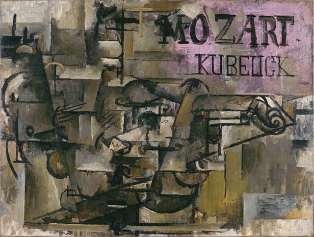 Georges Braque, "Le Violon (Mozart/Kubelick)" (The Violin [Mozart/Kubelick]. (Early (?) spring 1912), oil on canvas, 18 x 24 in. (45.7 x 61 cm), Leonard A. Lauder Cubist Collection; 2013 Artists Rights Society (ARS), New York/ADAGP, Paris 
