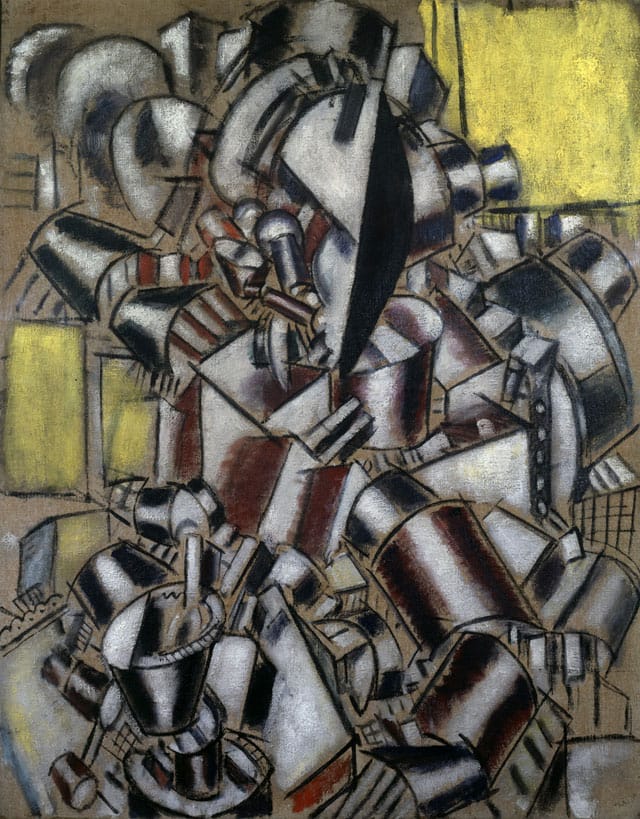 Fernand Léger, "Le fumeur (The Smoker)" (1914), oil on canvas, 39 ½ x 32 in. (101.1 x 81.2 cm), Leonard A. Lauder Cubist Collection; 2013 Artists Rights Society (ARS), New York/ADAGP, Paris
