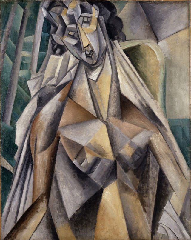 Pablo Picasso, "Nu dans un fauteuil (Nude Woman in an Armchair)" (Summer 1909), oil on canvas, 36 ¼ x 28 ¾ in. (92.7 x 74.9 cm), Leonard A. Lauder Cubist Collection; 2013 Estate of Pablo Picasso/Artists Rights Society (ARS), New York