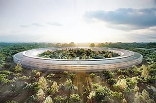 Apple's Foster + Partners-designed headquarters (Image via archinect.com)
